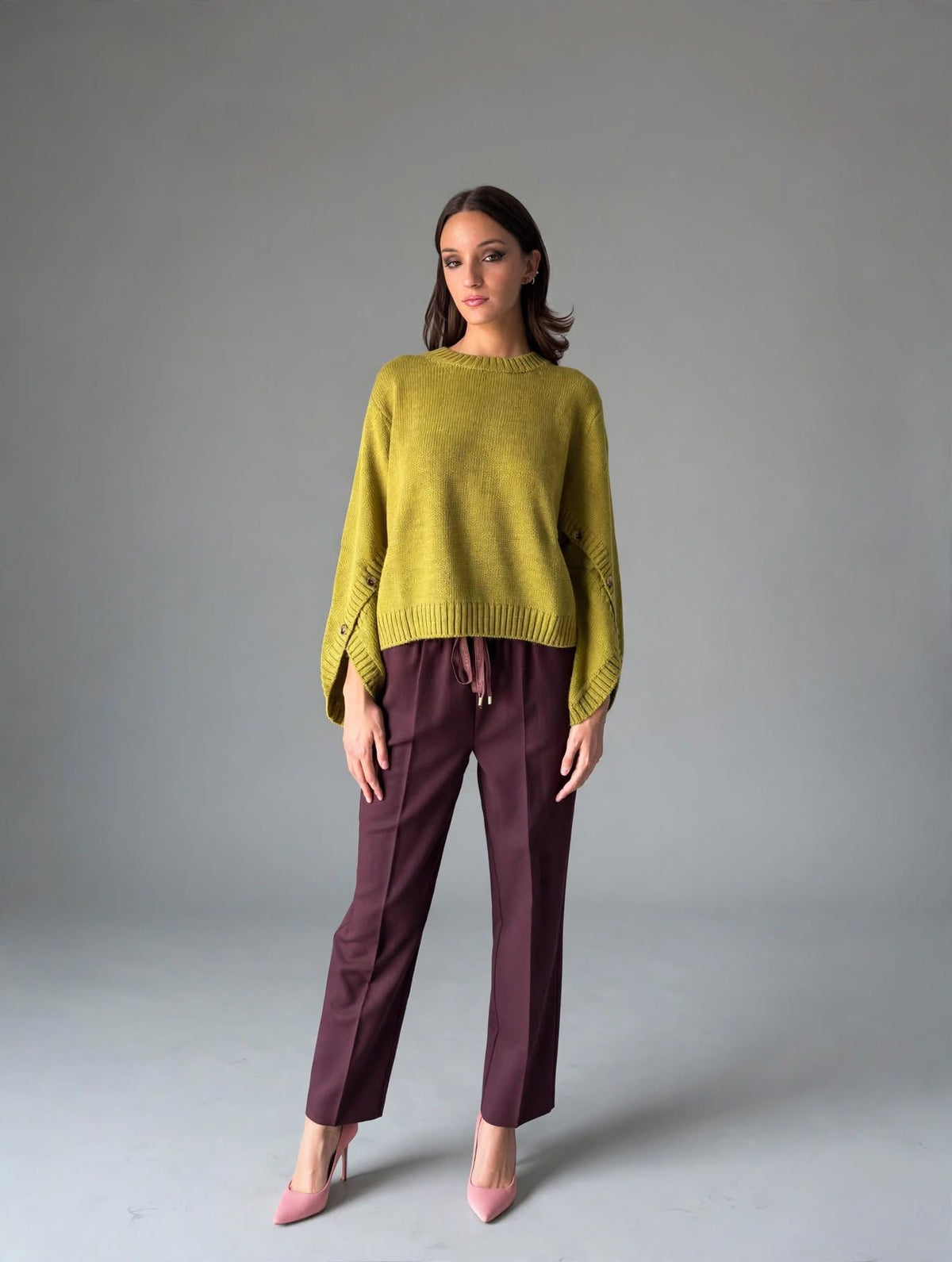 Maglione maniche slipt con bottoni H20