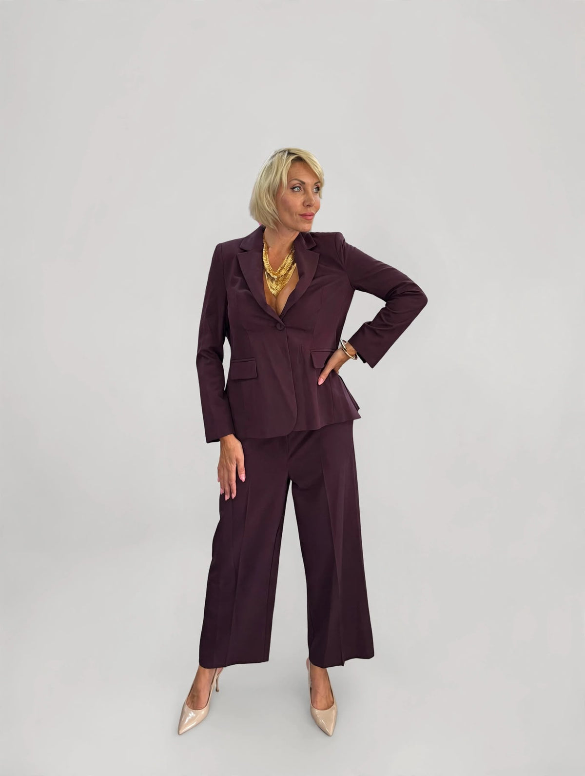 Tailleur imperial plissé